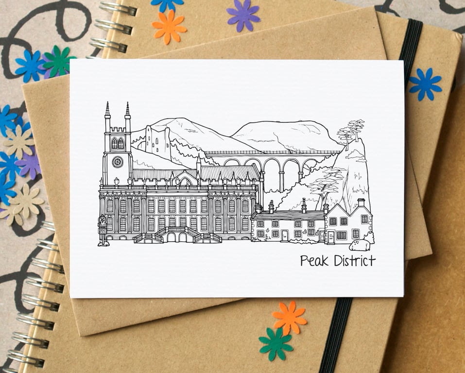 Peak District Skyline Greetings Card