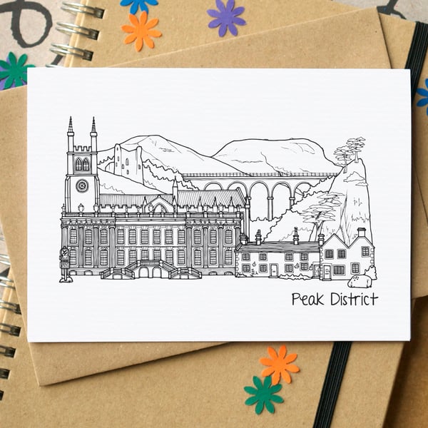 Peak District Skyline Greetings Card
