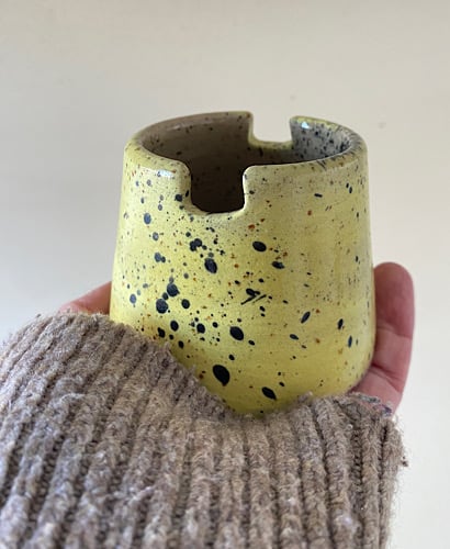 Ceramic watercolour storage pot.