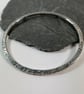 Round oxidised Sterling silver bangle with beaten texture - Image 6