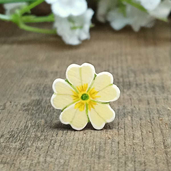 Primrose Pin Brooch, Handmade February Birthday Gift, February Birth Flower