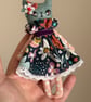 Pretty Floral Cat Art Doll Blue - Image 3