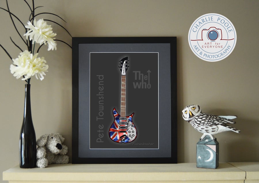 Rickenbacker Guitar - Pete Townshend  "The Who" - Digital Art Image A3