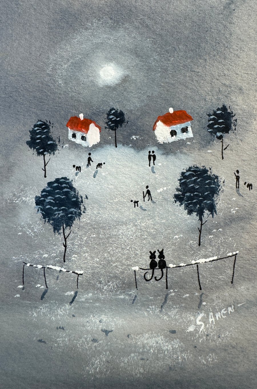 Original Aceo Painting ‘ Happy place  ‘ by Stephen Allen 