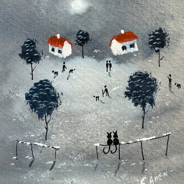 Original Aceo Painting ‘ Happy place  ‘ by Stephen Allen 