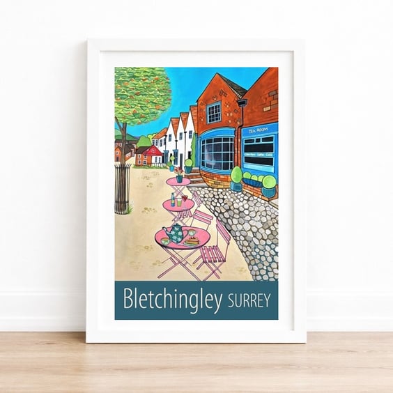 Bletchingley Surrey travel poster print by Susie West