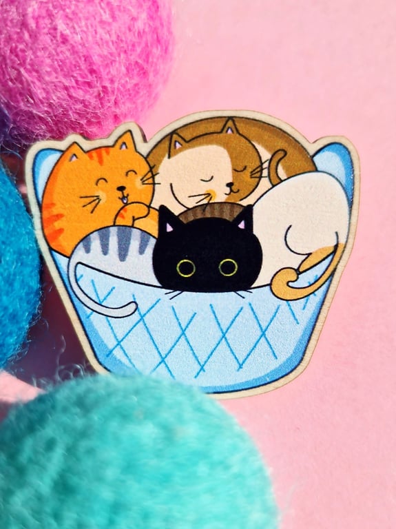 Cat pin, Cat Valentines day gift, Cat mum gift, Ginger cat gift, Black cat gift