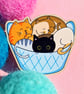 Cat pin, Cat Valentines day gift, Cat mum gift, Ginger cat gift, Black cat gift