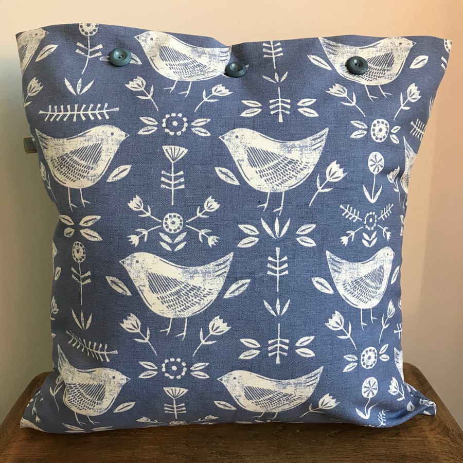 Blue birds cushion cover