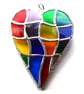 Patchwork Heart Suncatcher Stained Glass Handmade Rainbow  - Image 4