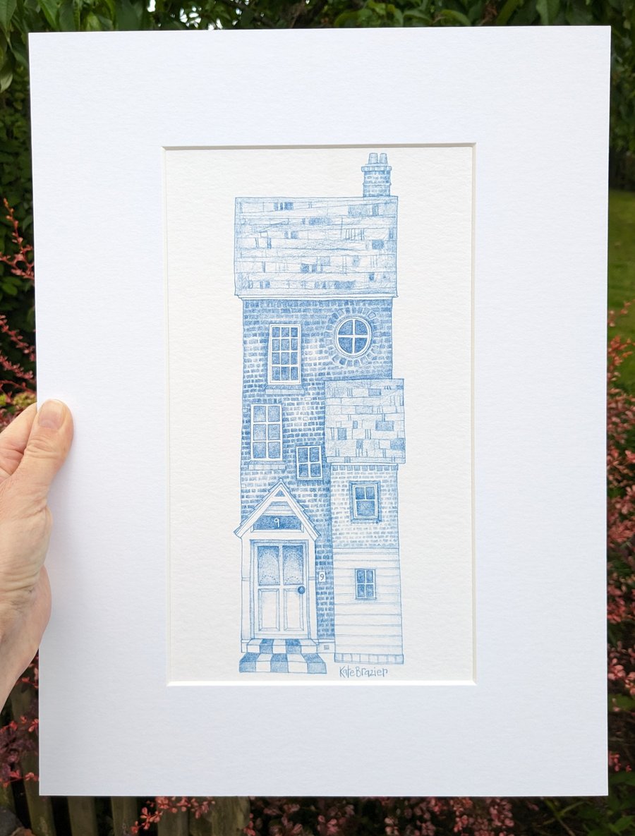 ORIGINAL PENCIL - Higgledy House - Inside No. 9 - Mounted. Handmade