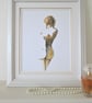 Nude woman standing original watercolour painting - Image 3