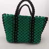 Macrame handbag (green and black)