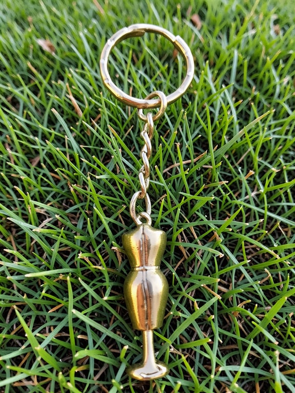 Mannequin Keyring Silver Plated Charm 