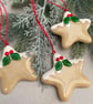 Gingerbread Star - Fused Glass Christmas Tree Decoration - Image 9