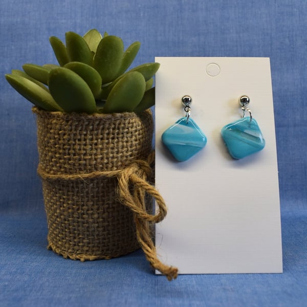 Stripe Square Earrings