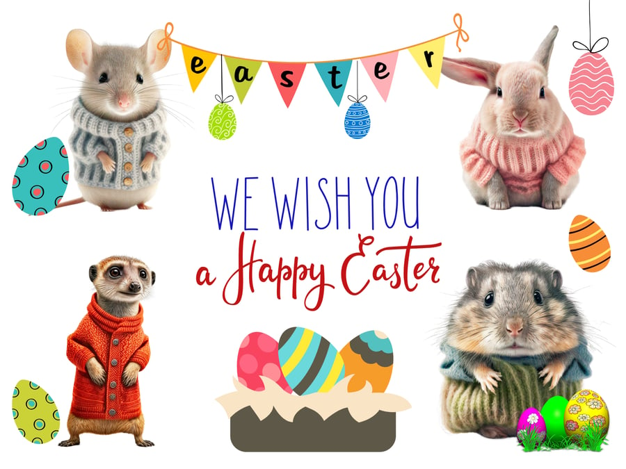 We wish you a Happy Easter Card A5