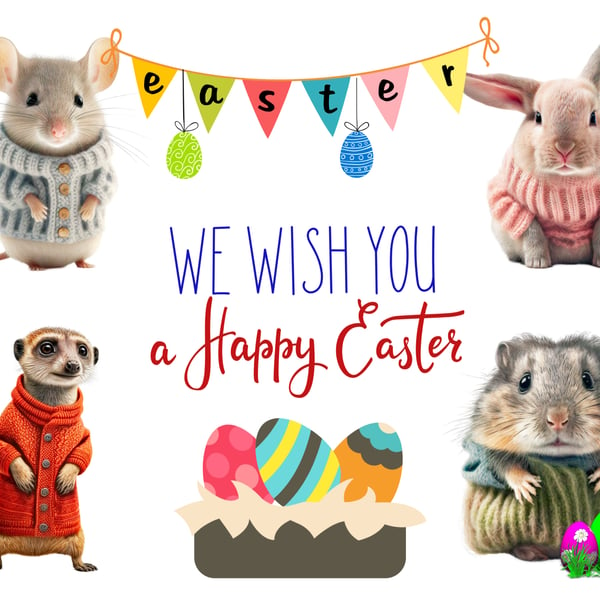 We wish you a Happy Easter Card A5