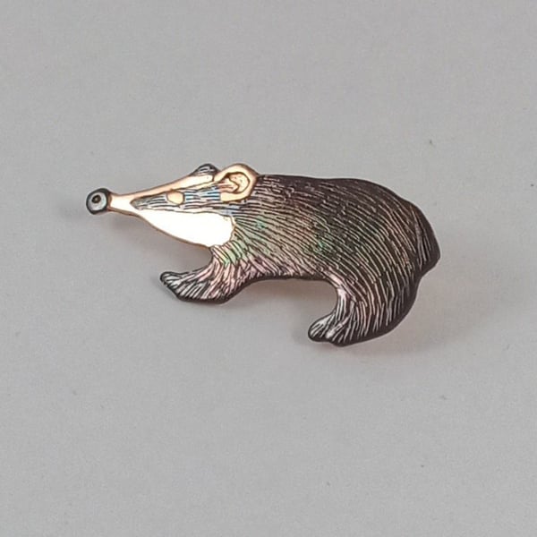 badger brooch, baby badger