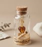 Golden Amber Foil Glass Heart Earrings in a Gift Bottle
