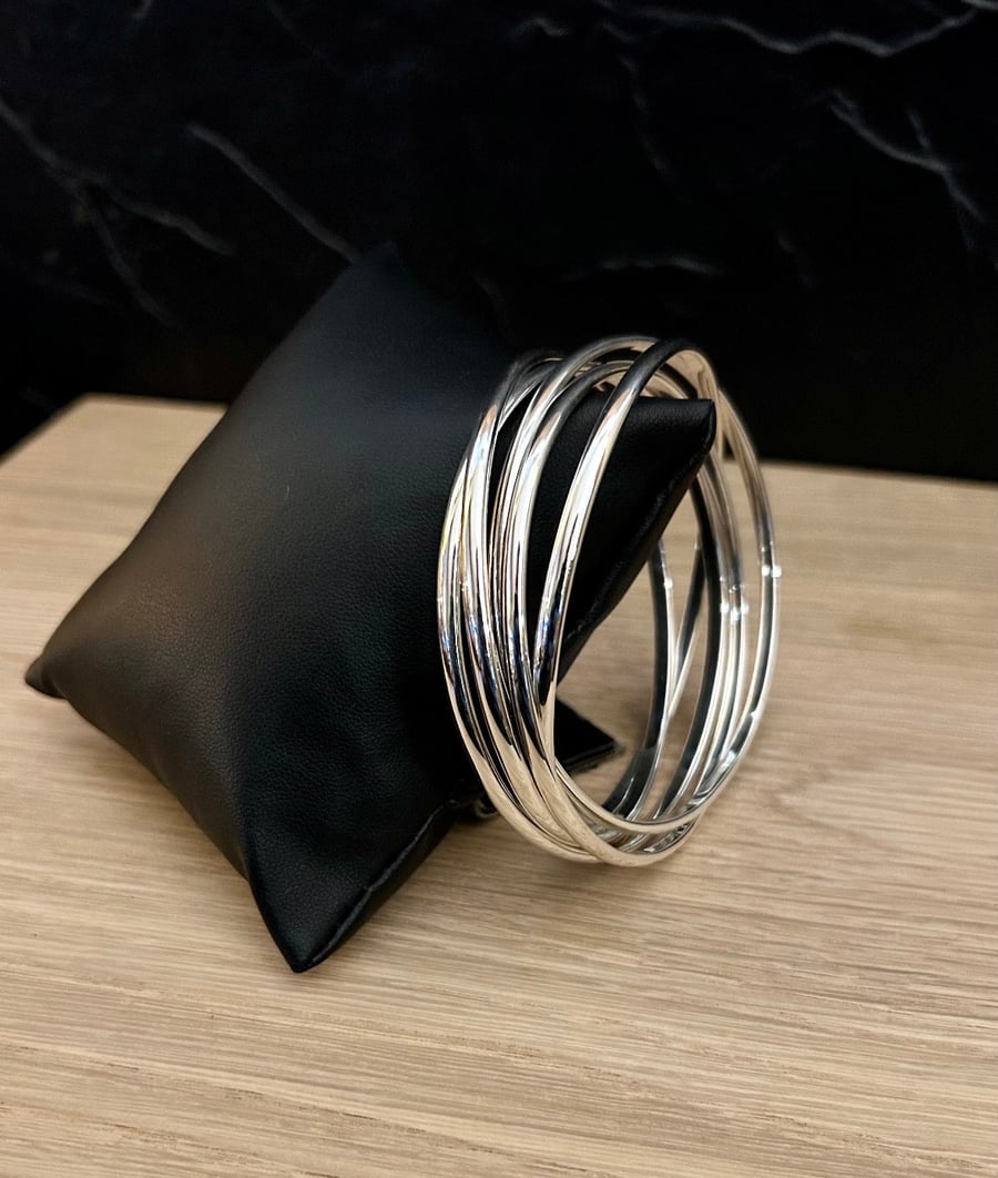 "Quintet" - Sterling Silver Russian Bangle - Made to any size - 5 Wire 