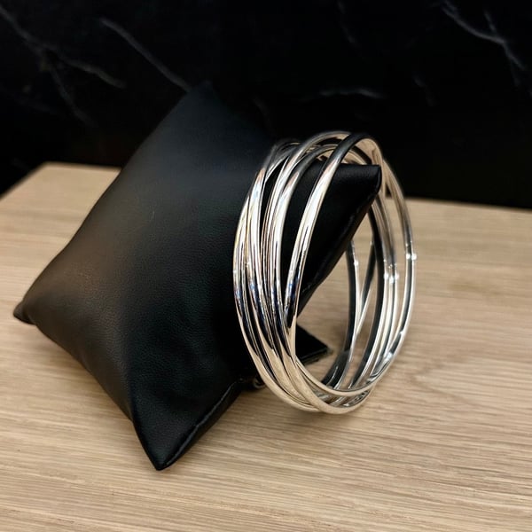 "Quintet" - Sterling Silver Russian Bangle - Made to any size - 5 Wire 