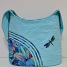 Hobo style shoulder bag, Giant dragonflies 