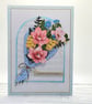 Bouquet Birthday Card - handcrafted birthday card, flowers, textured, 3D - Image 4