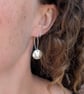 Sterling Silver Leaf Pattern Disc Drop Earrings - JBJ1109 - Image 7