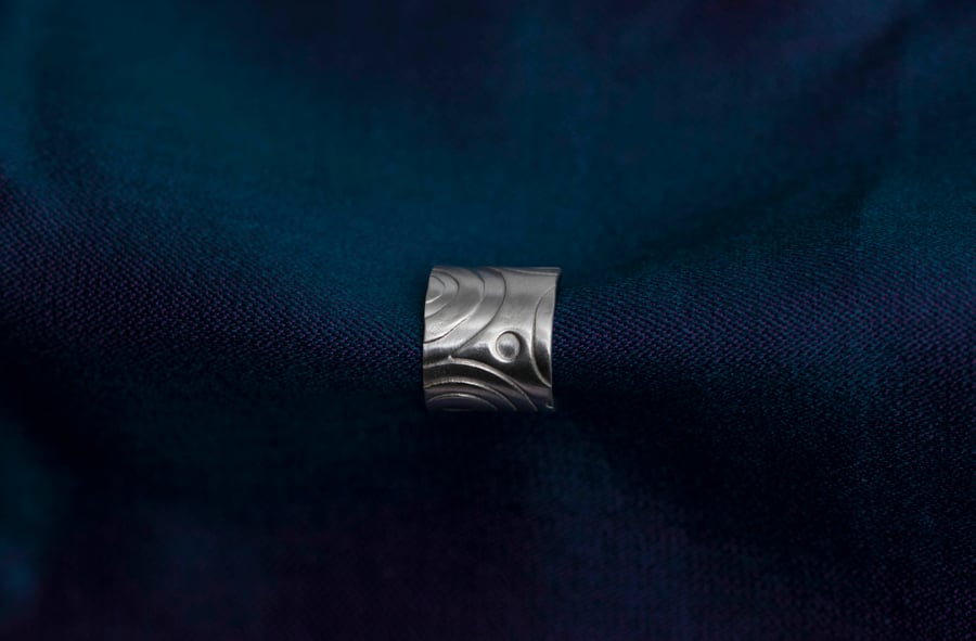 Chunky Sterling Silver ear cuff "Circles3"