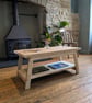 Rustic Wooden Coffee Table Reclaimed Coffee table with Shelf