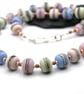 lampwork glass pastel beach beaded necklace