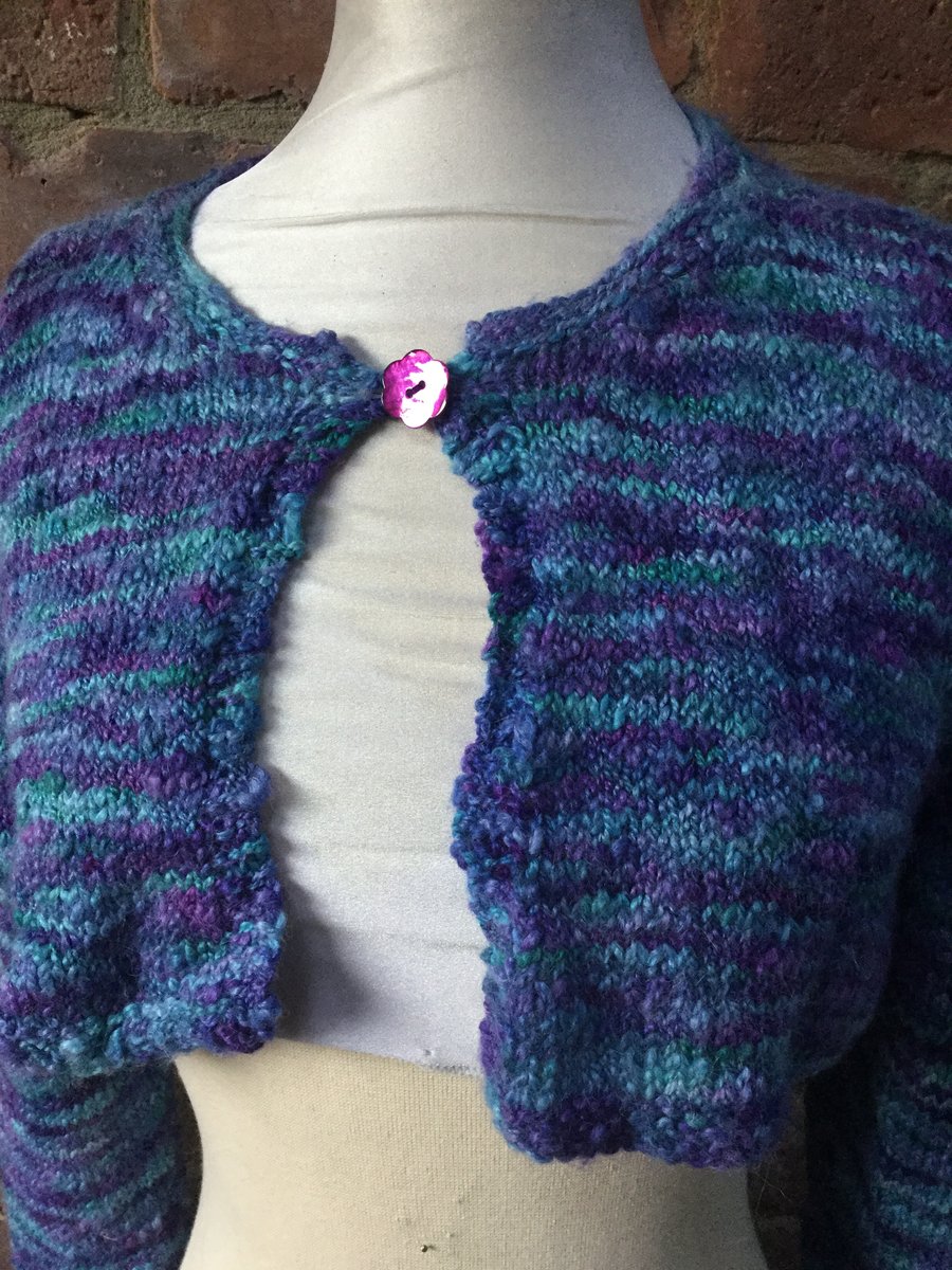 MoBair Isla Baby Alpaca & Silk Hand Dyed Hand Knitted Ballet Crop Cardigan