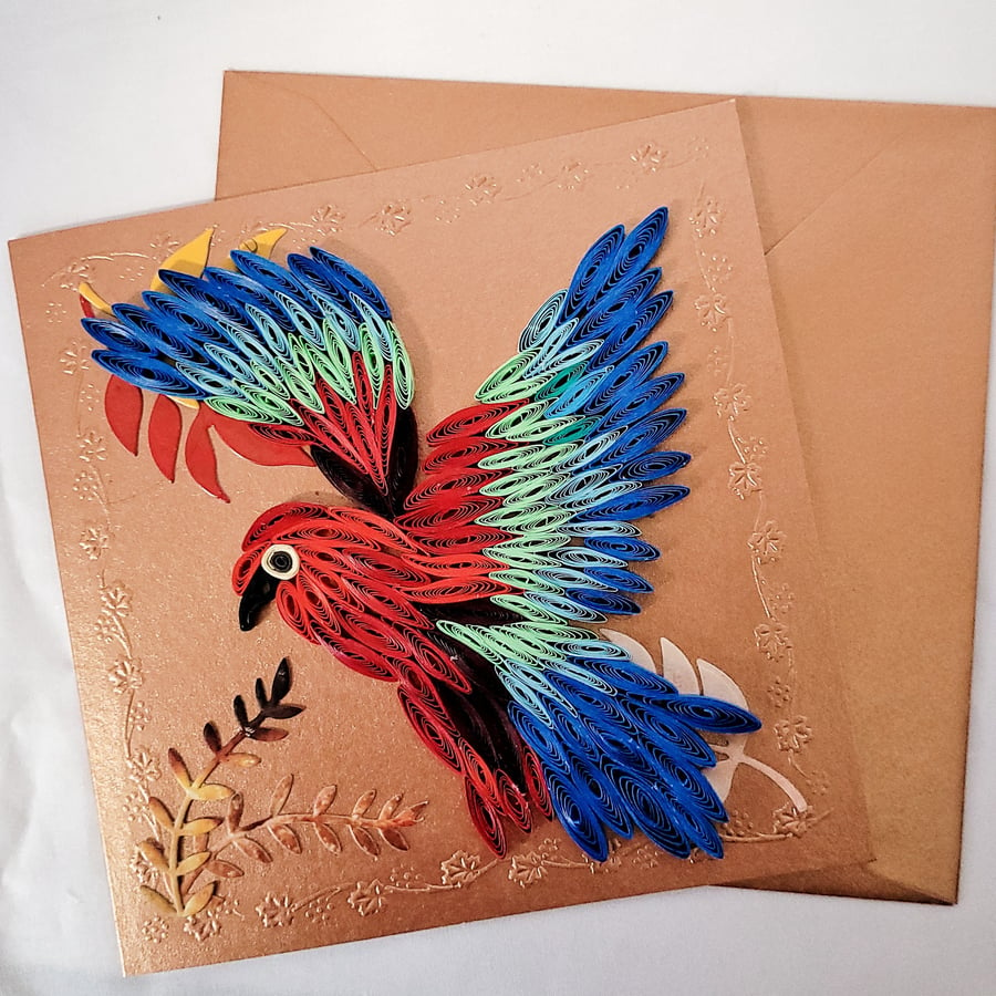 Parrot Quilled Card