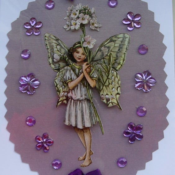 Fairy - Hand Crafted 3D Decoupage Greeting Card - Blank - 2939
