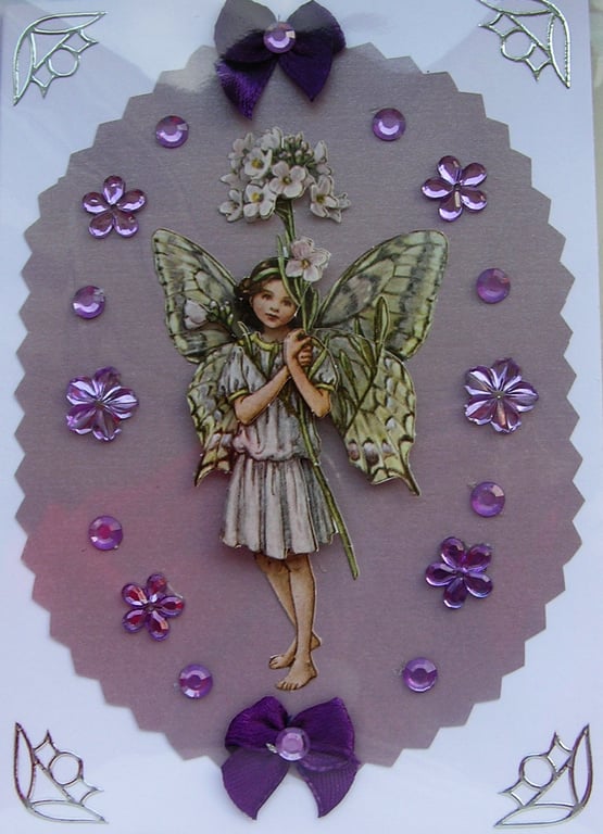 Fairy - Hand Crafted 3D Decoupage Greeting Card - Blank - 2939