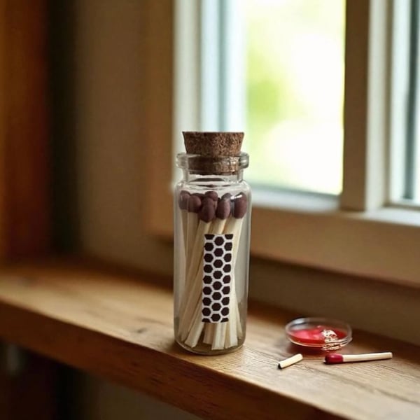 13ml Glass Bottle of Matches Strike Paper Cork Lid Decorative Wedding Events