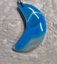 Blue Onyx Agate Moon Pendant - Image 1