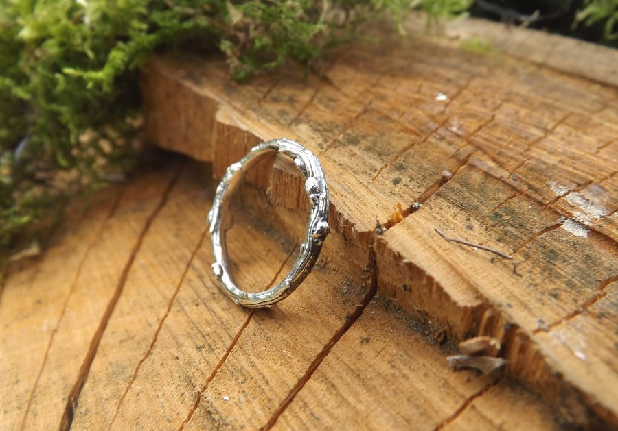 Handmade Silver Twig Ring