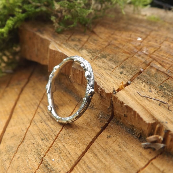 Handmade Silver Twig Ring