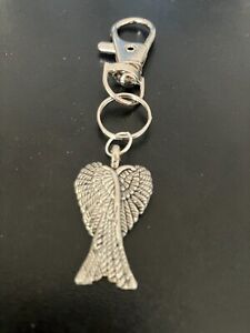 angel wings keyring bag charm zip puller swivel clip on key chain lanyard