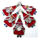 Santa Christmas Tree Stained Glass Suncatcher Xmas decoration