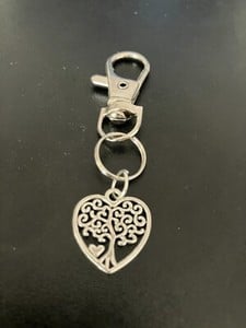 tree of life heart keyring bag charm zip puller swivel clip on key chain lanyard