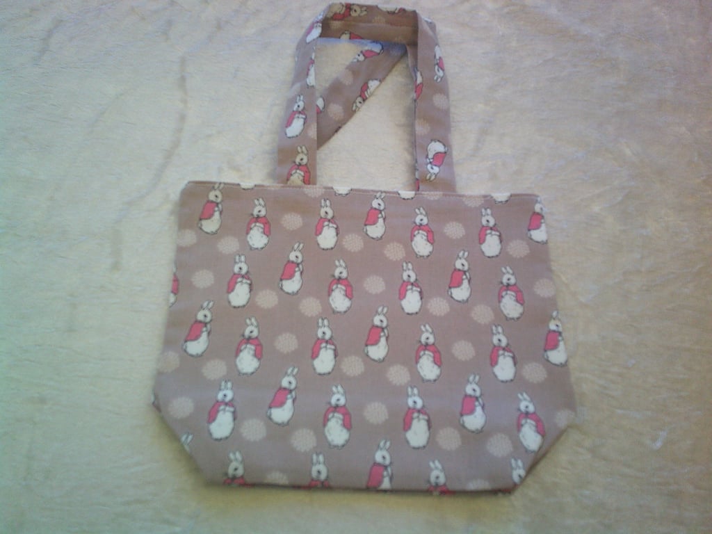 Bunnies in Pink Capes Child's Fabric Handbag