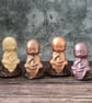 Boy Buddha Child Statues, Hand Painted Stoneware, Shelf Sitters, Buddhist Altar - Image 1