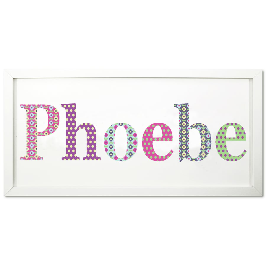 Girls Personalised Name Picture.