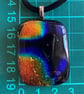 Large Rainbow Fused Dichroic Glass Pendant - Image 3
