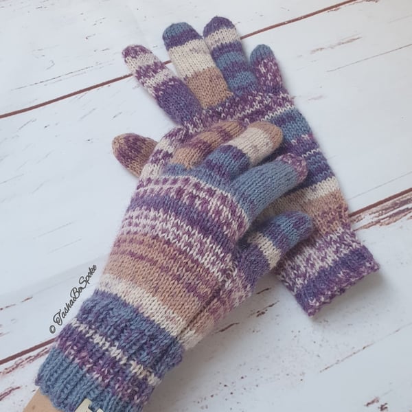 Hand knitted women gloves, Mismatched gloves, Custom knit gloves, Gift for her