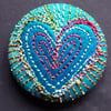 Buttons 1 inch button Hand Dyed Silks and Cottons Free Machine Embroidery Button