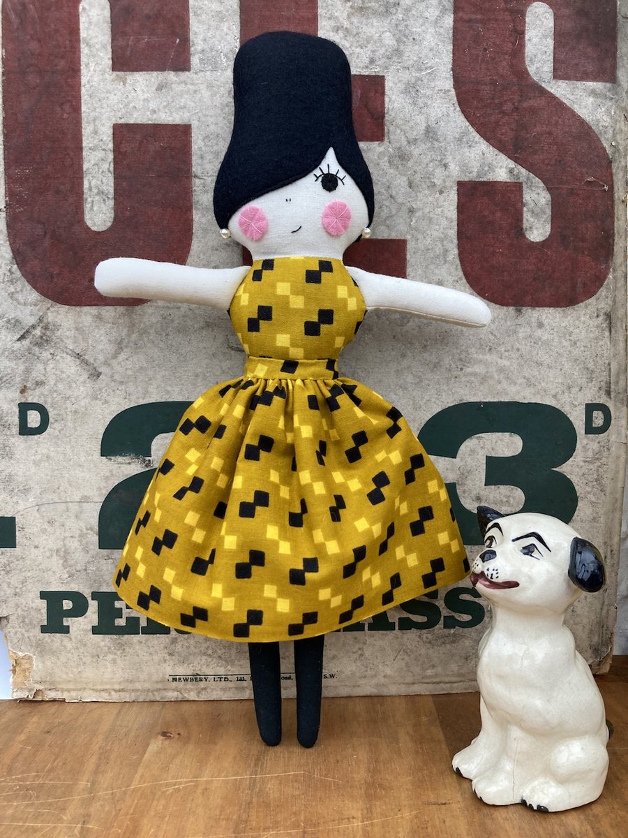 Bonny Dolly Handmade Vintage Fabric Cloth Doll